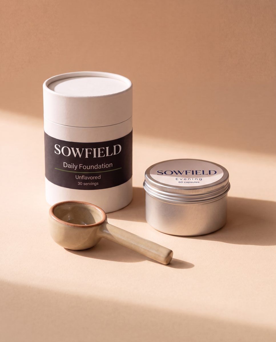 Sowfield canister and tin together